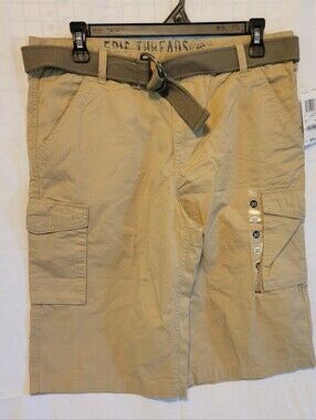 EPIC THREADS Boys SZ 20 Khaki Cargo Shorts With Belt NWT
